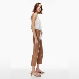 Melina vegan leather cropped pant - constant camel color